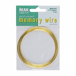 Memory Wire Gold Plated 2.5" Dia. Bracelet 12 Turns