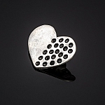 Antique Silver Cast Holed Heart Metal Charm Pendant PK1