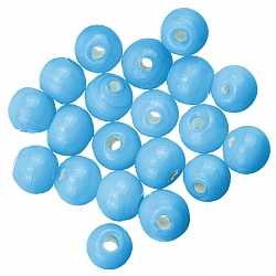 Shiny Opaque Sky Blue Round Glass Beads 6mm Pack of 20