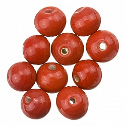 Shiny Dark Red Round Glass Bead 8mm PK10