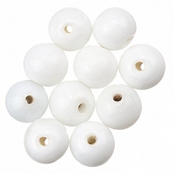 Shiny White Round Glass Bead 8mm PK10