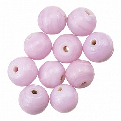 Shiny Pink Lilac Round Glass Bead 8mm PK10