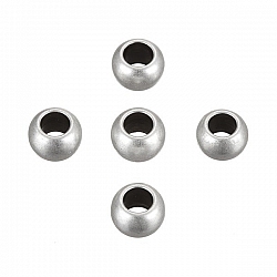 Small Antique Silver Round Metal Beads 8mm PK5