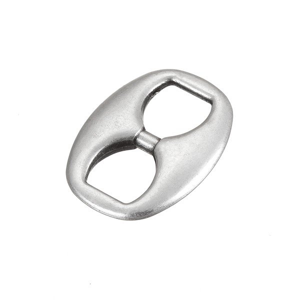 Antique Silver Double Hole Oval Metal Connector 29mm PK1