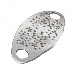Antique Silver Buckle Design Oval Connector 47x28mm PK1