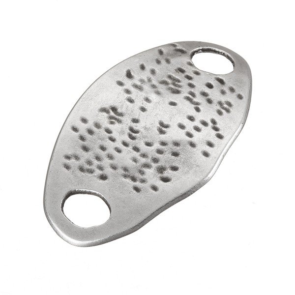 Antique Silver Buckle Design Oval Connector 47x28mm PK1