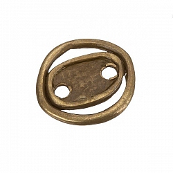 Round Antique Gold Squashed Oval Button Metal Clasp 22mm PK1