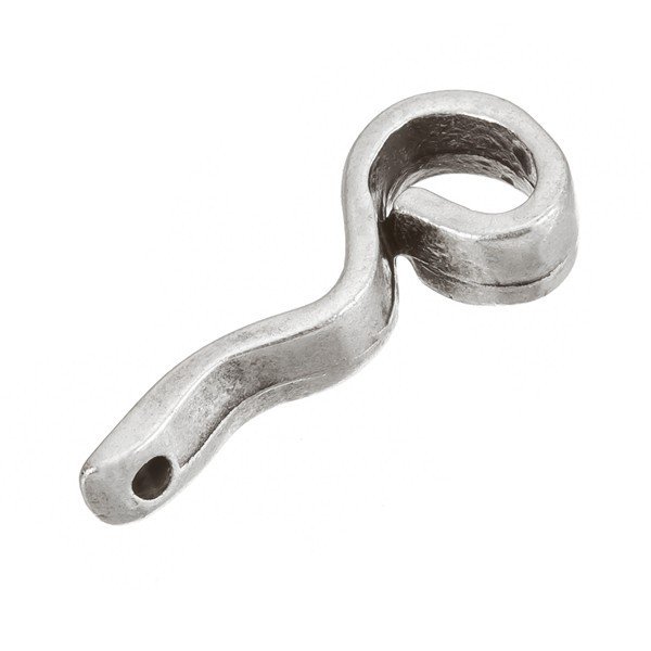 Antique Silver Metal Swirl Wave Jewellery Charm Pendant 32mm PK1
