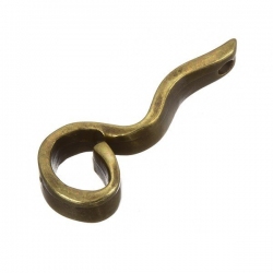 Shiny Antique Gold Metal Swirl Jewellery Charm Pendant 32mm PK1