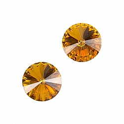 Swarovski 1122 Rivoli Crystal Stones Topaz F 10.7mm PK2