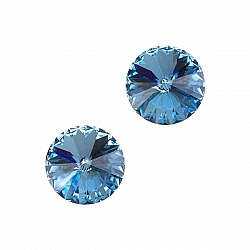 Swarovski 1122 Rivoli Crystal Stones Aqua F 10.7mm PK2
