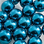 Acrylic Pearl Beads Round 14mm Round Teal - Pack of 20