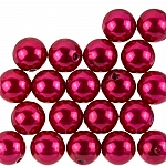 Acrylic Pearl Beads Round Chunky Red (14mm) Pack of 20
