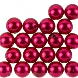 Acrylic Pearl Beads Round Chunky Red (14mm) Pack of 20