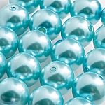 Acrylic Round Pearl Beads 14mm - Turquoise (Pack of 20)