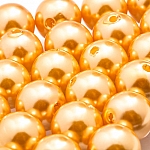 Acrylic Pearl Beads Round Orange Chunky 12mm Pack of 30