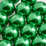 Acrylic Pearl Beads Round Forest Green 14mm Pack of 20