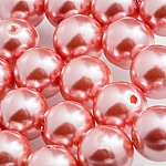 Acrylic Pearl Beads Round 14mm Salmon Pink - Pack of 20