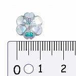 Acrylic Flower Pony Beads 10mm Trans (Crystal Clear AB) Charming Sparkling Blossoms for Jewellery making. Plastic beads for DIY. 50pcs