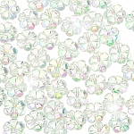 Acrylic Flower Pony Beads 10mm Trans (Crystal Clear AB) Charming Sparkling Blossoms for Jewellery making. Plastic beads for DIY. 50pcs