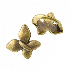 Brass Butterfly Slider Charm Rings Fit Regaliz Cord 20mm