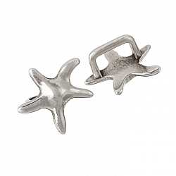 Silver Starfish Slider Charm Fits Regaliz Leather 20mm