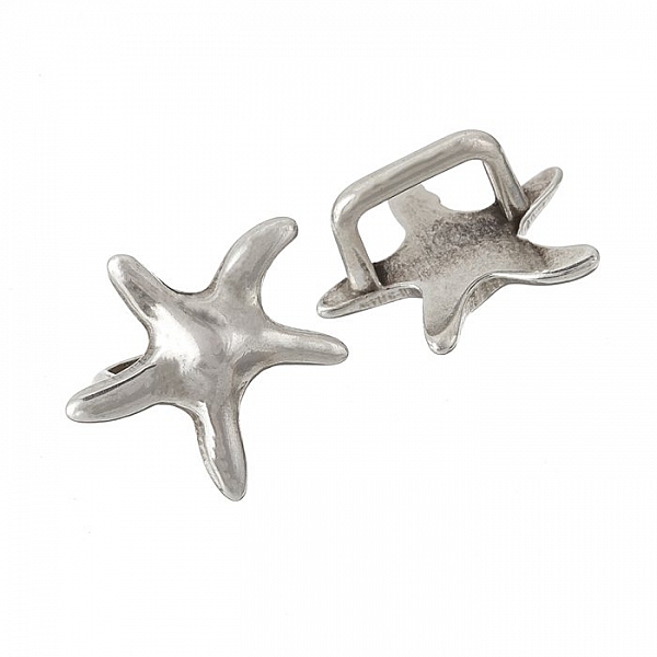 Silver Starfish Slider Charm Fits Regaliz Leather 20mm