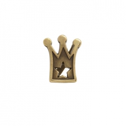 Brass Crown Slider Charm Fits Regaliz Leather 18mm PK1