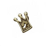 Brass Crown Slider Charm Fits Regaliz Leather 18mm PK1