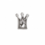 Silver Crown Slider Charm Fit Regaliz Leather 18mm PK1