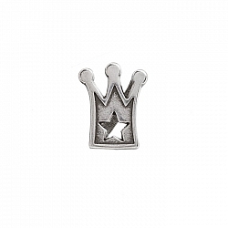 Silver Crown Slider Charm Fit Regaliz Leather 18mm PK1