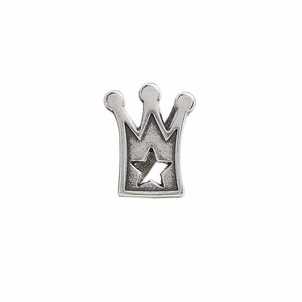 Silver Crown Slider Charm Fit Regaliz Leather 18mm PK1