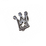 Silver Crown Slider Charm Fit Regaliz Leather 18mm PK1