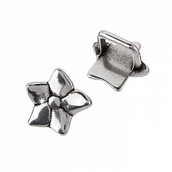 Regaliz Antique Silver Slider Ring Flower Beads 16mm PK2