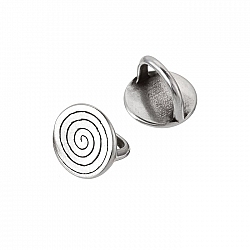 Silver Spiral Slider Ring Fits Regaliz Leather 14mm PK2