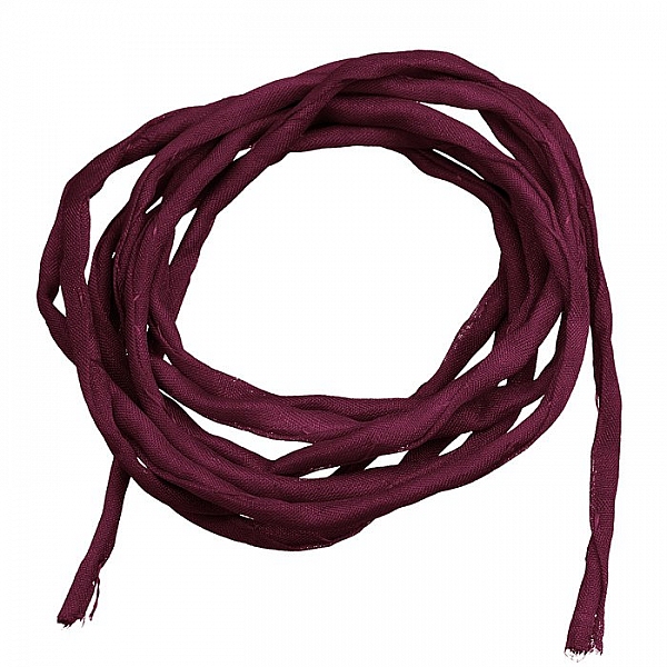 Silk Fabric Strings 2mm Hand Dyed Wine Red 1metre