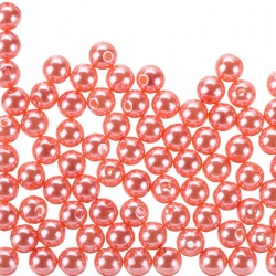 Acrylic Pearl Beads Round 8mm Salmon Pink (Pack of 100)