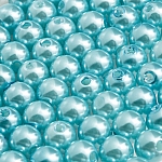 Shiny Turquoise Acrylic Round Pearl Beads 8mm (PK100)