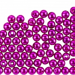 8mm Acrylic Round Pearl Beads (Magenta Purple) - PK100