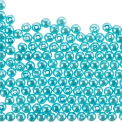 6mm Acrylic Pearl Beads Round (Cyan Blue) - Pack of 200