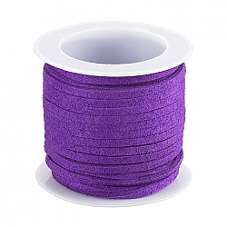 3mm Flat Faux Suede Lace Cord (Medium Orchid) 5m Reel