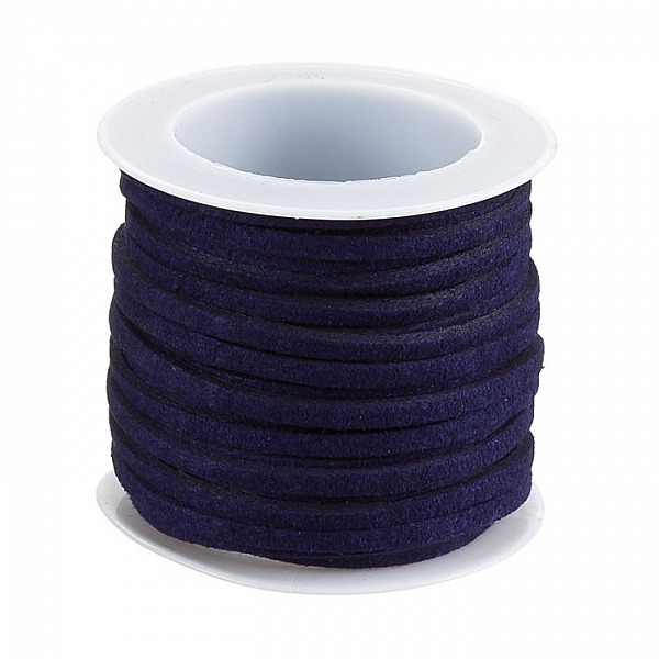 3mm Flat Faux Suede Cord Lace Marine Blue 5 Metre Reel