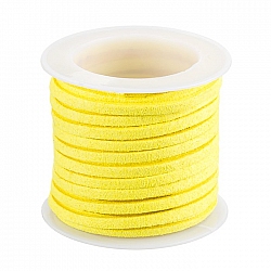 Faux Suede Cord Flat Lace (3x1.5mm) Yellow - 5mtr Reel