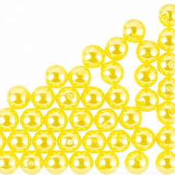 Acrylic Pearl Beads Round Chunky 10mm Yellow Pack of 50