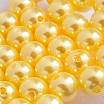 Acrylic Pearl Beads Round Chunky 10mm Yellow Pack of 50
