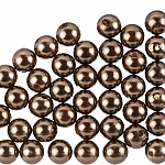 Acrylic ABS Pearl Beads Round - 10mm - Brown Pack of 50