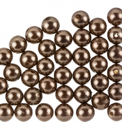 Acrylic ABS Pearl Beads Round - 10mm - Brown Pack of 50