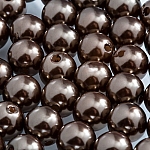 Acrylic ABS Pearl Beads Round - 10mm - Brown Pack of 50