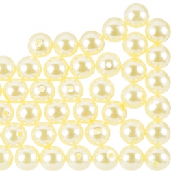 10mm Acrylic Pearl Beads Round ABS - Cream Pack of 50