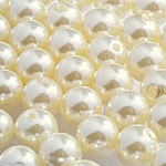 10mm Acrylic Pearl Beads Round ABS - Cream Pack of 50